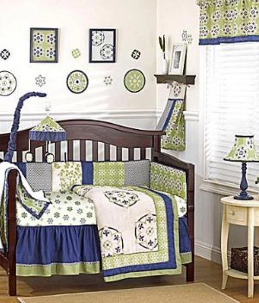 FULL CRIB SIZE- Cocalo Baby - Moss Collection 4-pc NURSERY BEDDING SET