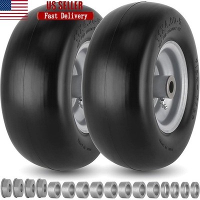 11x4.00-5 Flat Free Lawn Mower Tire & Wheel Zero Turn Garden Equipment New
