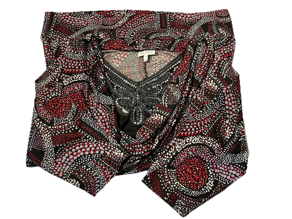 Fashion Bug Feminino Tamanho 1X Com Deslumbrante Inserção Decote V - Imagem 3 de 3