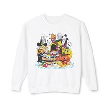 cartoon witches, skeletons, jasons, freddys, and pumpkins 100 cotton sweatshirt