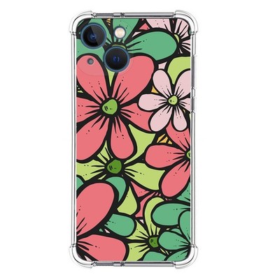 Silikonhülle Antischock Für Iphone 13 Mini (5.4) Design Blumen 02 Zeichnungen