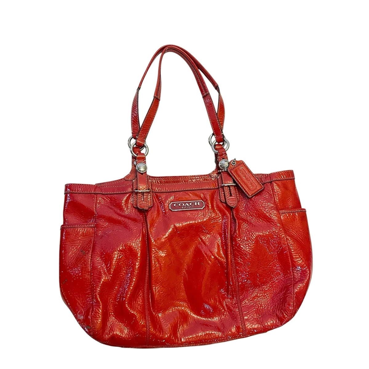 バッグ RARE COACH ERGO LEATHER TOTE BAG RED Coach RARE MINI 9027 Cherry Red Leather Ergo Shoulder Bag | eBay