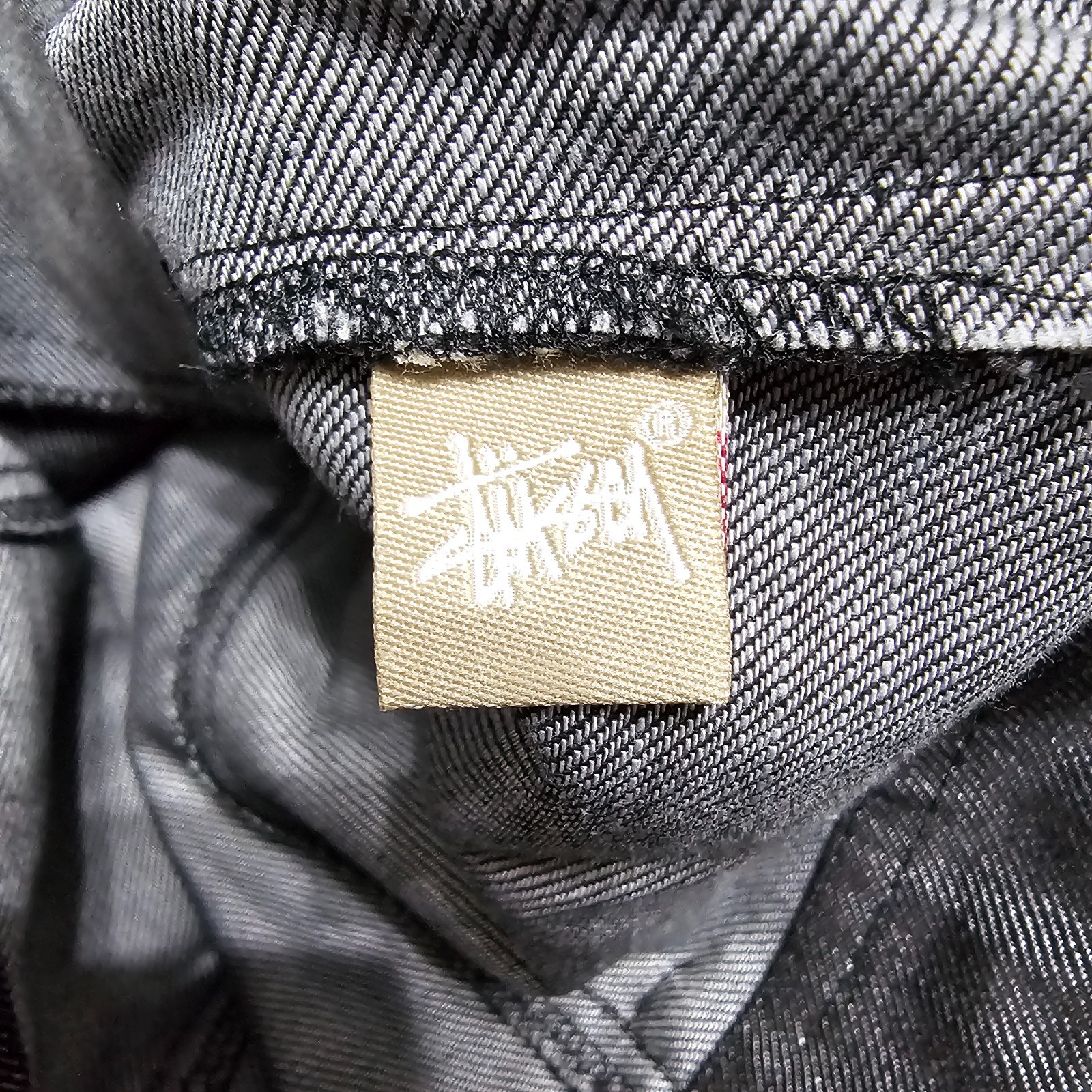 Stüssy women's denim biker jacket black sleeves size S Ryder Crop Moto Jacket thumbnail 12