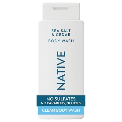 Native Sea Salt & Cedar Scent 24-Hr Refreshing Clean Body Wash for Men & Women, 