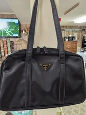 Modella Paris  Black Nylon Travel Tote Shoulder Overnight Bag with Toiletry Kit