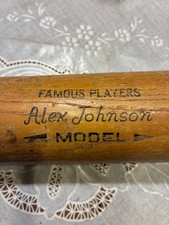 Vintage Scarce ALEX JOHNSON Wilson Famous Players Baseball Bat A1320, EX+, L@@k!