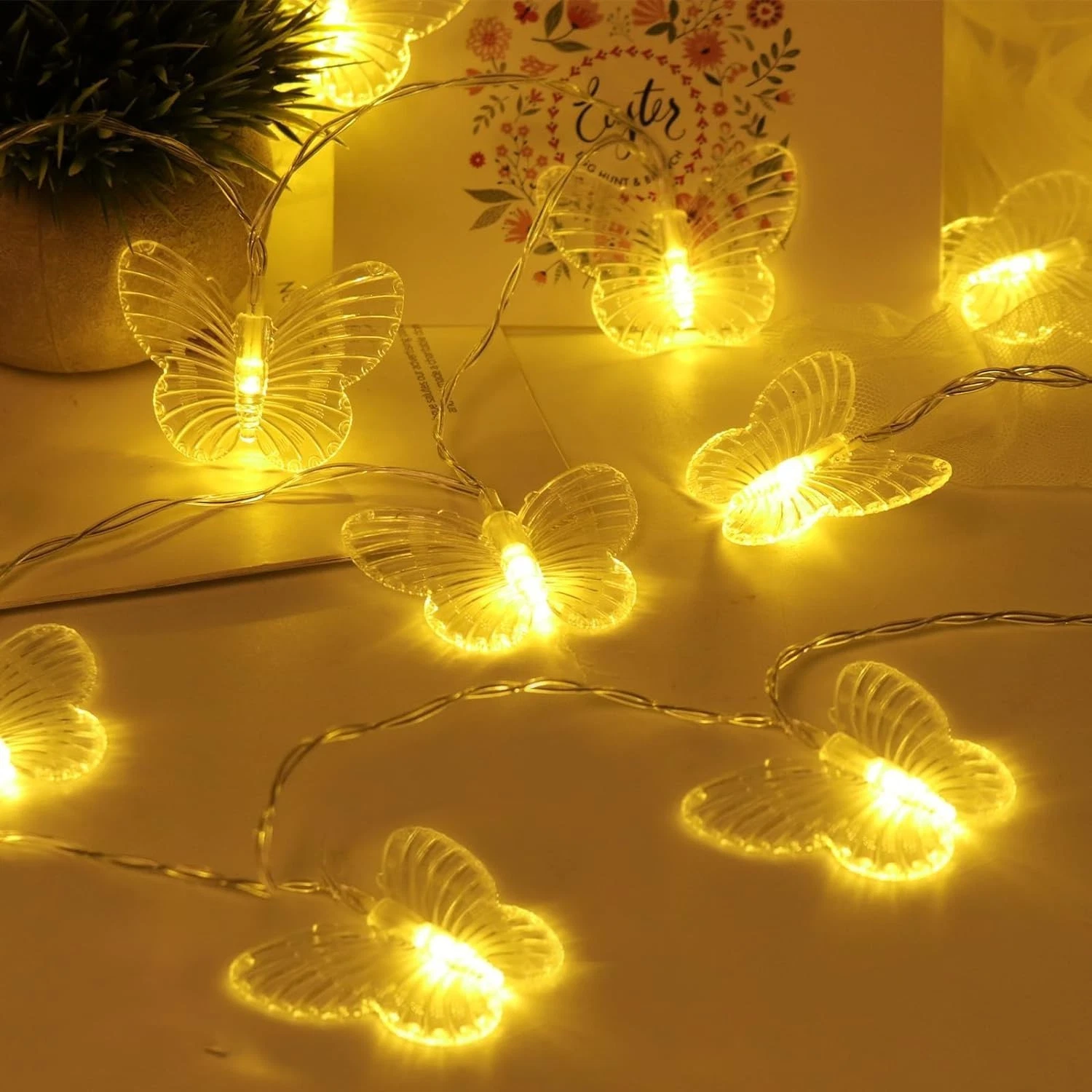 Butterfly Lights for Decoration - 4 m, 14 Fairy Led Lights for Home Decoration