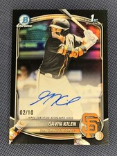 Gavin Kilen 2025 Bowman Draft Chrome 1st TRUE BLACK Refractor 02/10 Giants AUTO