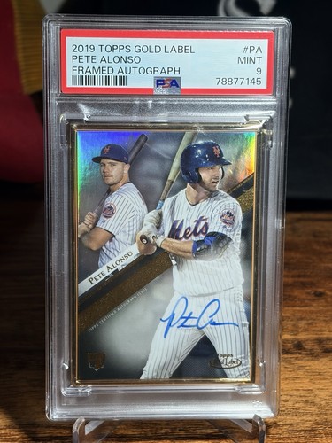 2019 Topps Gold Label Pete Alonso Framed Autograph PSA 9 #PA Rookie (RC)