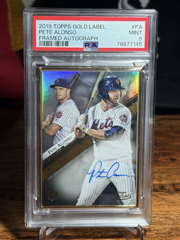 2019 Topps Gold Label Pete Alonso Framed Autograph PSA 9 #PA Rookie (RC)