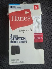 Hanes Originals 3 Pack Stretch Boxer Briefs Modern Fit Size Small Breathable