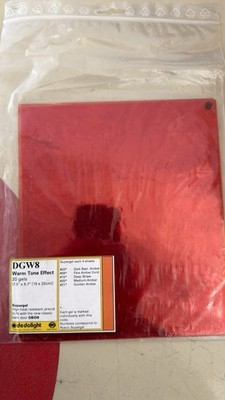 Dedolight DGW8 Warm Tone Effect Filterset 20 Gels 19x22cm Supergel 