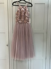 Little Mistress Sequin EmbellishTulle Mesh Dress size 6 occasion wedding prom