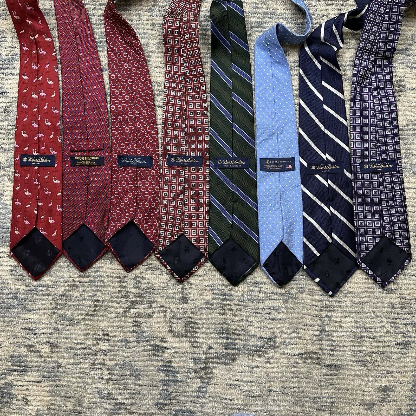 Lot of 8 Brooks Brothers Makers Silk Ties Made USA NYC Striped Geometric Dot image 8
