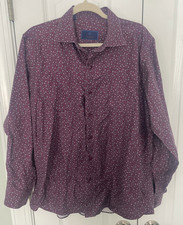 David Donahue Dress Shirt Mens 16.5 Large Button Up Fusion Paisley All Over AOP