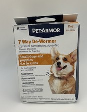 Pet Armor Chewable De-Wormer - 6 Count, 6-25 Lb Dog Worn Packaging, Exp 8/2026