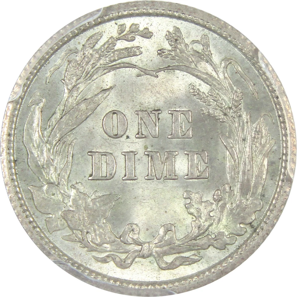 1907 Barber Dime MS 63 PCGS CAC Silver 10c Coin SKU:I15290 - Image 4 of 4