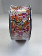 NEW Members Mark Premium Wired Ribbon. 2.5 x 50yrds. Extra Large Butterflies