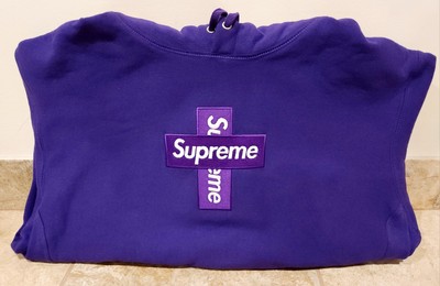 Supreme | Cross Box Logo Hooded Sweatshirt Hoodie Purple Supreme | Cross Box Logo Hooded Sweatshirt Hoodie Purple