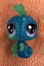 Littlest Pet Shop Seahorse Cosmic Galaxy Milky Wa Blue Green Marine Sea Life LPS