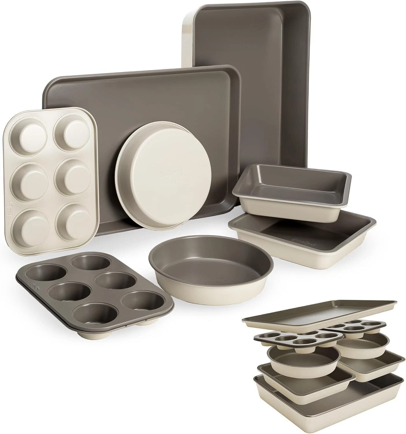 8-Piece All-In-One Nonstick Bakeware Set Stackable Space Saving Dishwasher Safe