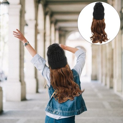 Haarhauben Für Frauen Haarteil Mit Lässiger Kappe Lange Curly Perücke