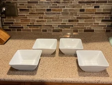 Better Homes & Gardens Porcelain Square Bowls, White, Set of 4 Cereal Soup