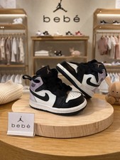 Nike Air Jordan 1 Mid Toddler Size 4C Black White Baby Shoes NWOB