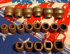 Antique Industro Star 19 Piece Socket Set..6 Square Drive 13 6 Point 12 Drive