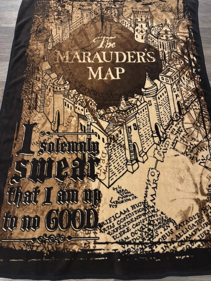 Harry Potter Merodeadores Mapa Polar Manta Lanzar Merodeadores Mapa Mago de Hogwarts Foto 2 de 4