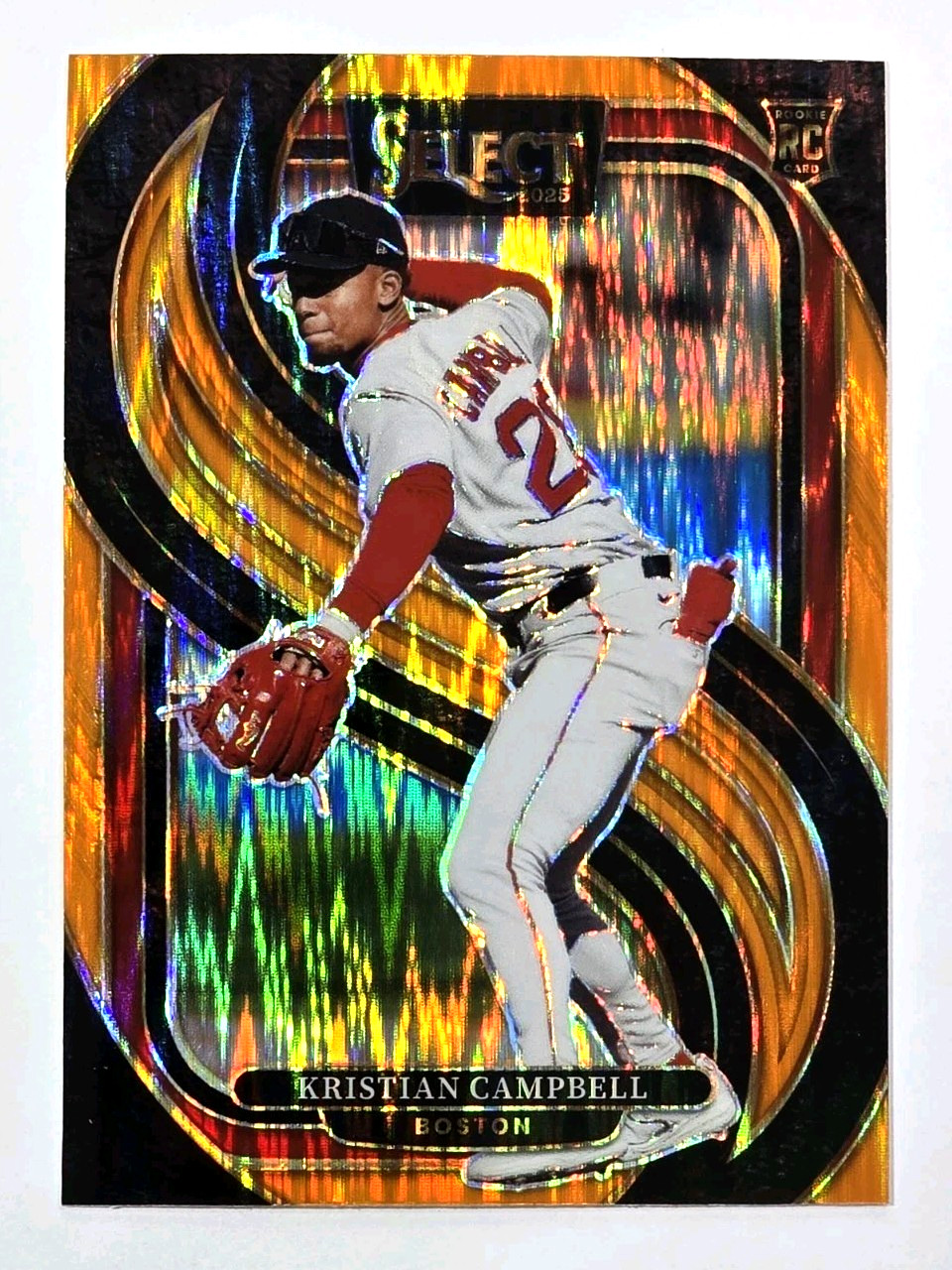 2025 Panini Select Kristian Campbell Premier Level Orange Flash Prizm RC #17