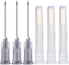 100 Pack 22Ga 1 Inch Sterile Disposable Injection Needle with Cap for 