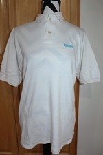 Vintage Polo Shirt Advertising Clark Embroidered Logo Front White Size XL