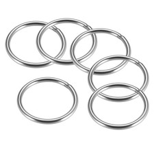 Welded O Ring, 50 x 4mm Heavy Duty Stainless Steel Round Rings 6pcs