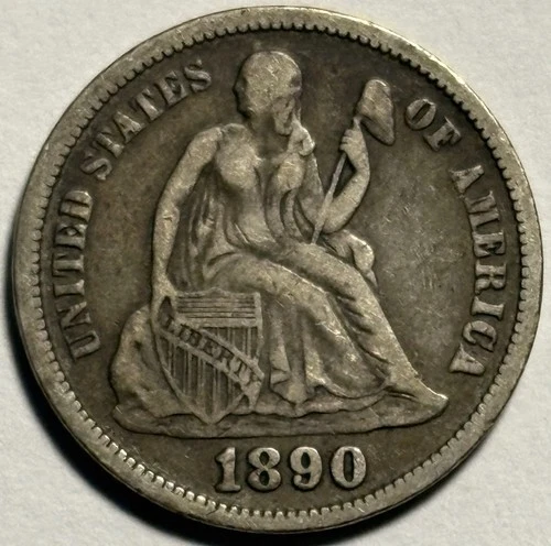 1890 Seated Liberty Dime — Choice VF+ Condition Original Surfaces 🔥