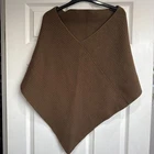 Womens Wolford Poncho Scarf Brown 100% virgin wool beautiful quality