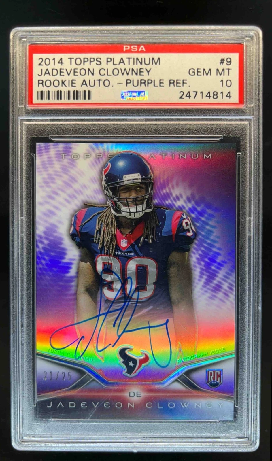 Jadeveon Clowney Topps Platinum Rookie Autograph #9 Purple Refractor