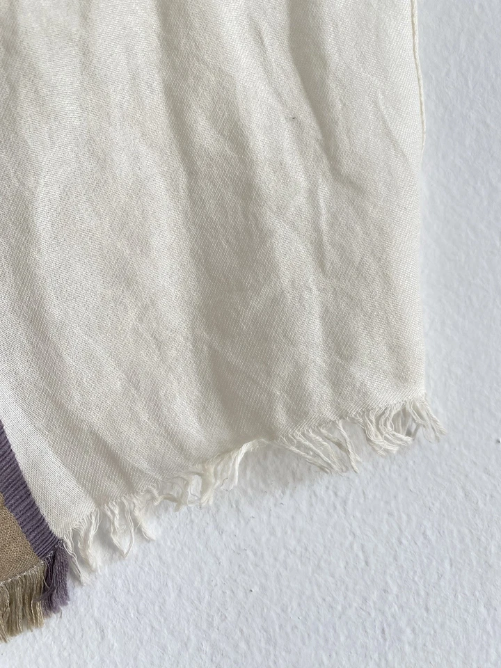 Emporio Armani сделано в Италии фиолетовый мужской шарф хлопок с шелком 56»/13» - Изображение 4 из 4