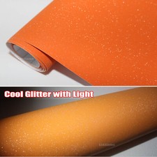 50FT Orange Whole Car Wrap Matte Glitter Sparkle Vinyl Hood Roof Film Sticker BO
