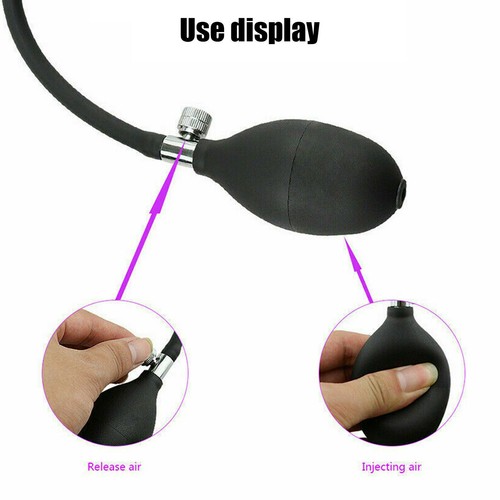 Male Silicone Inflatable Urethral Pump Plug Sounding Stretcher Urethral Sex Toys - Picture 6 of 14