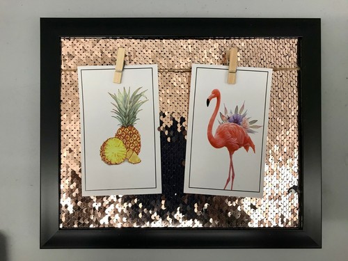 Girls Photo Frame Decorative Sparkle Washing Line Pegs Wooden Box Style Picture - Picture 8 of 11
