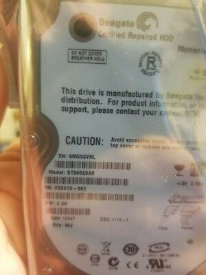 Seagate ST996023AS PN  9S3013-502 FW  3.06 WU 60GB SATA 2.5 Hard Disk