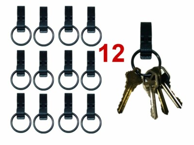Belt loop Stainless Steel  Key Ring BLACK 1-3/4'' Over the Keeper Wholesale (12) 