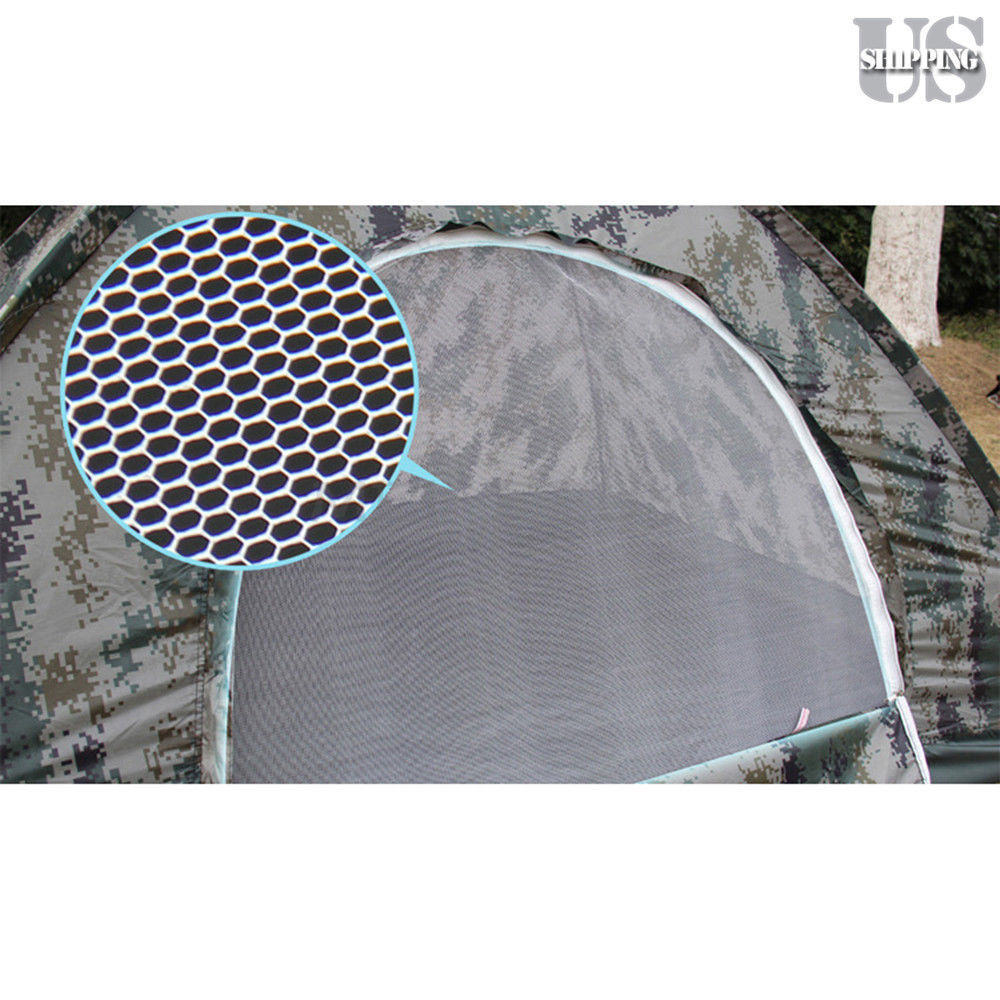 Tenda Igloo Mimetica Fosco Per 4 Persone – Impermeabile In Nylon 190T Con Zanzariera, Leggera (2,42 Kg) Per Campeggio E Airsoft - 4