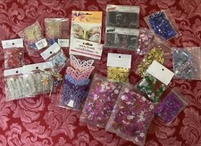 Craft - Beaded Wired Mesh Butterflies, Glitter Shapes And Sequins - BUNDLE