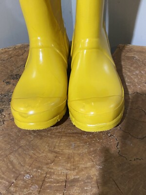 ◇HUNTER◇ WOMEN Original tall rain boots yellow HUNTER ORIGINAL TALL YELLOW RAIN BOOTS SIZE 5 WOMEN'S