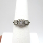 10K White Gold 56 Diamond Tiered Cluster Ring Size 6 [R275] — photo 6
