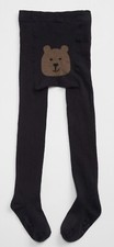 Baby Gap Girl Toddler Knit Bear Tights Navy Blue Size 12-24 Months NWT
