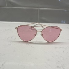 Women  s Pink/Rose Gold Aviator Sunglasses With Floral Case