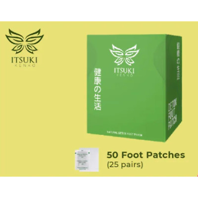 1 Box 50 Pieces ITSUKI KENKO Premium Detox Foot Pads Patch Herbal Cleansing